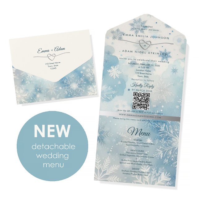 Invitation Tout En Un Eco Friendly Winter Wonderland Wedding (Créateur téléchargé)