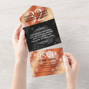 Invitation Tout En Un Élégant 32e Anniversaire de Mariage en Bronze