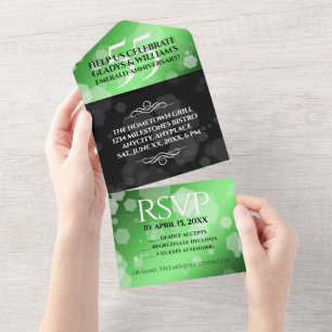 Invitation Tout En Un Élégant 55e anniversaire de mariage sous le signe 