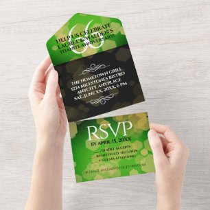 Invitation Tout En Un Élégant 66e Anniversaire de Mariage Titanite