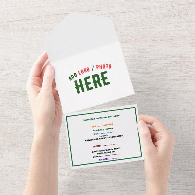 INVITATION TOUT EN UN ÉLÉGANT BLANC PERSONNALISABLE MODERNE VERIFIED DE  (Déchirure)