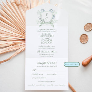 Invitation Tout En Un Élégant Mariage de choix d'arbre RSVP Entree