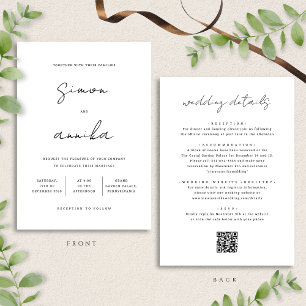 Invitation Tout-en-un Élégant Mariage de police d'écriture mo