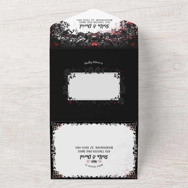 Invitation Tout En Un Élégant Mariage d'Halloween Splatter (Dehors)