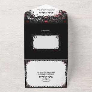 Invitation Tout En Un Élégant Mariage d'Halloween Splatter