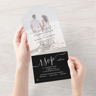Invitation Tout En Un Élégant Mariage photo