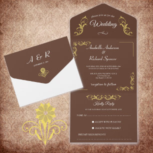 Invitation Tout En Un Élégant Mariage victorien
