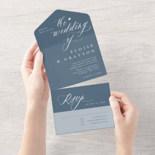 Invitation Tout En Un Élégant minimaliste simple Mariage moderne