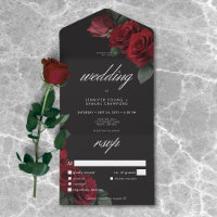 Élégant Moody Blood Red Roses Mariage Dîner