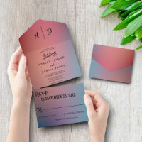 Elégant néon couleurs Tout en un Mariage Inviter