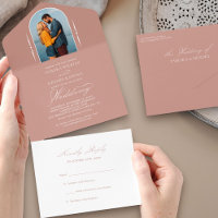 Élégant Rose de calligraphie Gold Photo Mariage RS