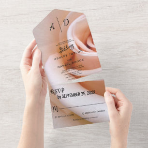 Invitation Tout En Un Élégant rose rose rose rose Mariage A