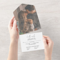 Elégant Vellum Overlay photo mariage RSVP