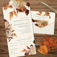 Elégante aquarelle d'automne Mariage Floral