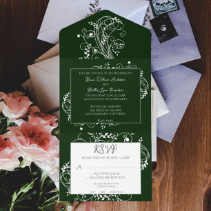 Invitation Tout En Un Emerald Green Mariage