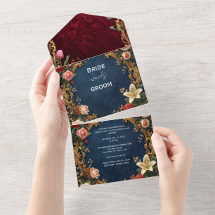 Invitation Tout En Un Ensemble classique d'invitation de mariage élégant