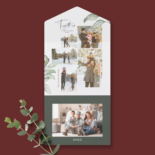 Invitation Tout En Un Ensemble Multi Photo Gallery Noël Tout en un (Créateur téléchargé)