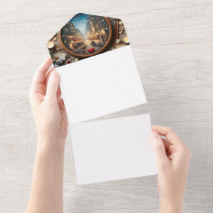 Invitation Tout En Un Envelopes de mariage 3,5x5   Adresse élégante