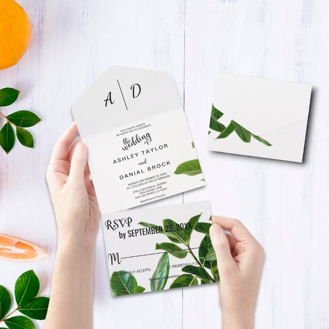 Invitation Tout En Un Été printemps fleuri Tout en un mariage Inviter (Créateur téléchargé)