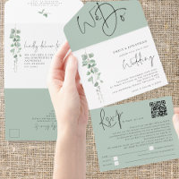 Eucalyptus moderne Nous faisons QR Code Mariage