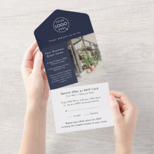 Invitation Tout En Un Événement professionnel   Marine Blue Modern Profe
