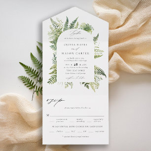 Invitation Tout En Un Fermes boisées Enchanted Boho Arch Mariage