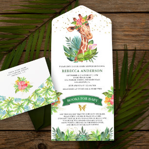 Invitation Tout En Un Fête de naissance de style safari jungle tropical