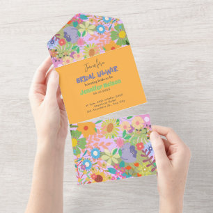 Invitation Tout En Un Fête des mariées Mariage