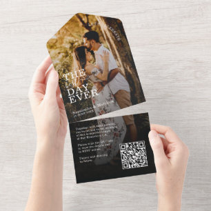 Invitation Tout En Un Fêtons le meilleur Mariage photo de jour