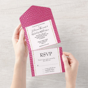 Invitation Tout En Un Fille animal rose