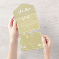 Fleur d'oiseau jaune tout en un mariage Inviter