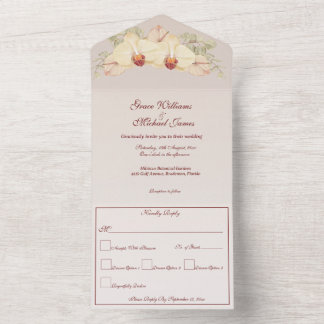 Invitation Tout En Un Fleur d'orchidées délicate