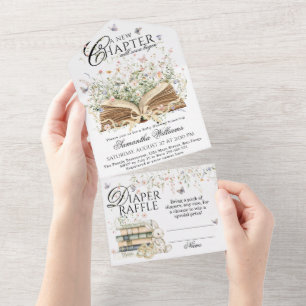 Invitation Tout En Un Fleur sauvage de livre Un nouveau chapitre commenc