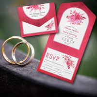 Fleurs roses et rouges et mariage d'arche
