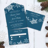 Flocons de neige élégants Mariage d'hiver bleu mar
