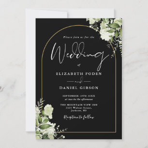 Invitation Tout en Un  Floral Greenery Arch Photo Mariage