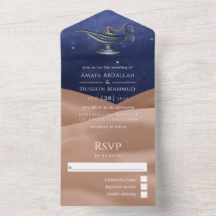 Invitation Tout En Un Foil du désert Anniversaire arabe Tout en un