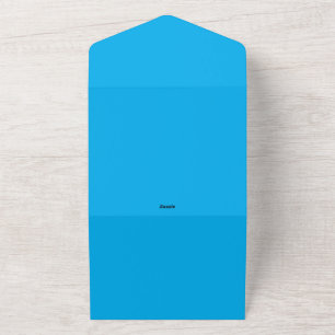 Invitation Tout En Un Fond uni bleu cyan