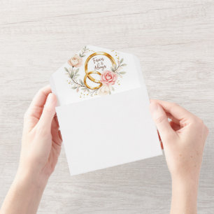 Invitation Tout En Un Forever & Always - Anneaux Mariages romantiques Ar