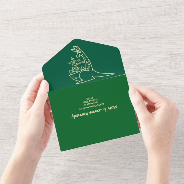 Invitation Tout En Un Fresque Green Australian Animals Jumeau Anniversai (Ouverture)