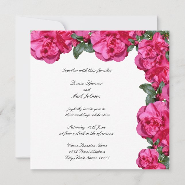 Invitation Tout en un, fuchsia azalée botanique  (Devant)