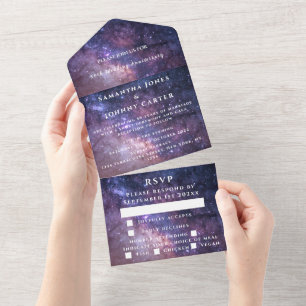 Invitation Tout En Un Galaxy Night Sky Mariage Nebula tout en un