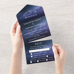 Invitation Tout En Un Galaxy Starry Night Sky Universe Mariage Nebula