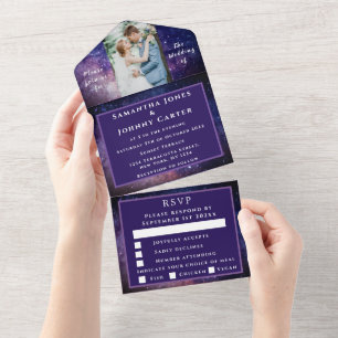 Invitation Tout En Un Galaxy Universe Nebula Starry Night Sky Photo