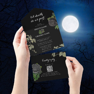 Invitation Tout En Un Halloween gothique Jusqu'à la mort Faisons-nous pa