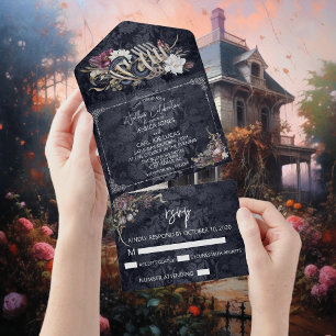 Invitation Tout En Un Halloween Mariage de automne Aquarelle serpent