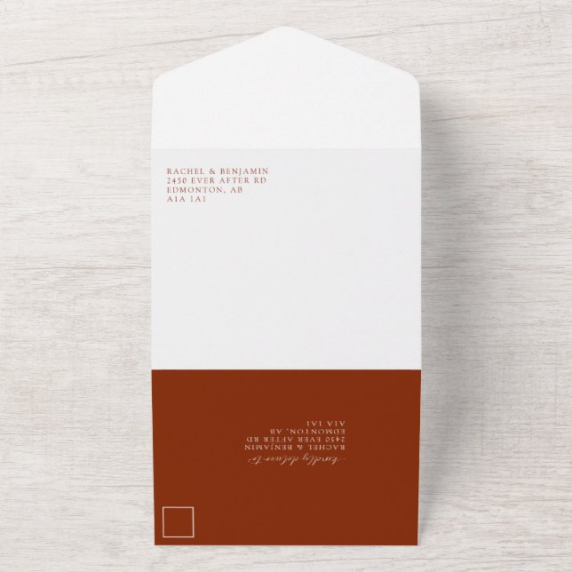 Invitation Tout En Un Heureux Jamais après un Mariage Boho élégant (Dehors)