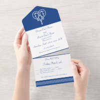 Invitation tout-en-un Cœurs Tressés Celtiques en B