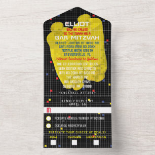 Invitation Tout En Un Jeu de Bat mitzvah de barre activé