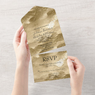 Invitation Tout En Un Joli Champagne Gold Glam